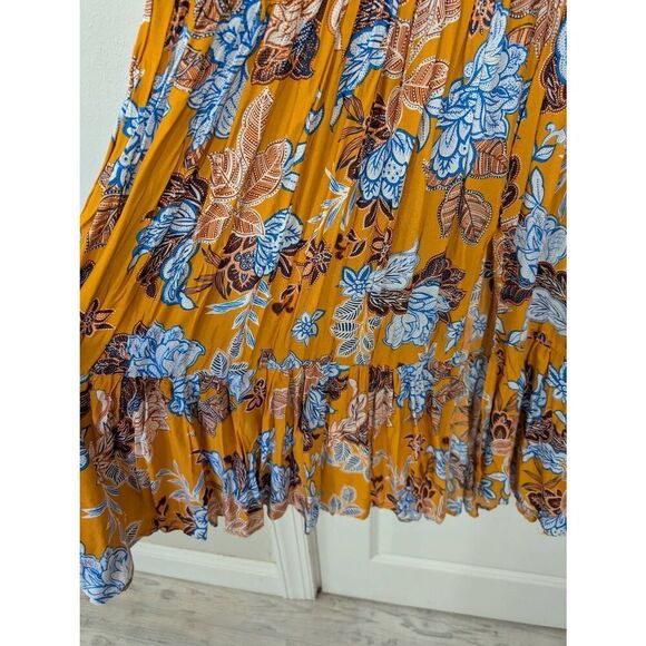 Abel the Label Mango Magic Tiered Maxi Dress women's‎ medium orange floral NWTs - Picture 7 of 9